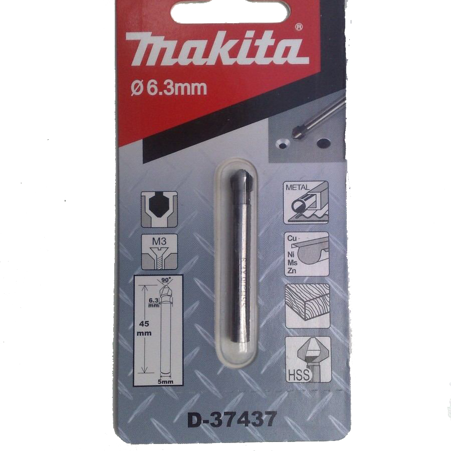Зенкер 3 кромки 6,3 мм 6,3х45 Makita (D-37437)