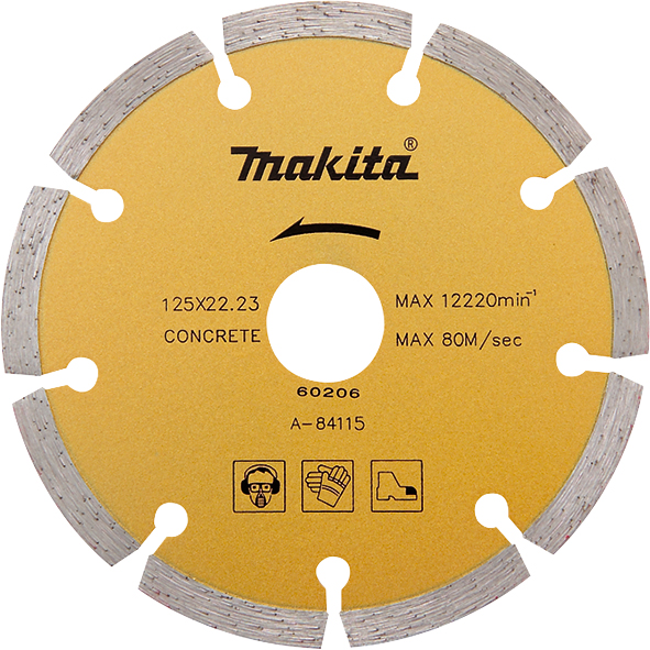 Алмазний диск по бетону сегмент золот. 125*22,23(20) мм Makita (A-84115)