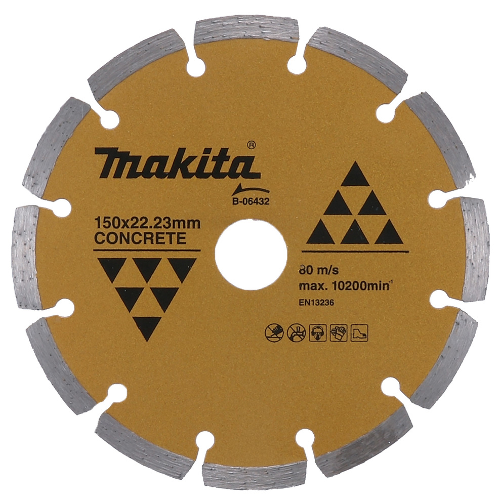 Алмазний диск по бетону сегмент золот. 150*22,23 мм Makita (B-06432)