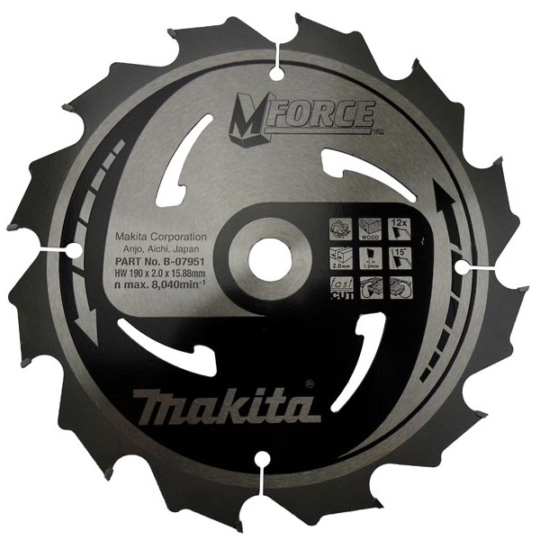Пильный диск Makita MForce 190 мм 12 зубьев (B-07951)