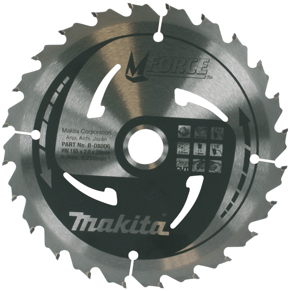 Пильный диск Makita MForce 165 мм 24 зуба (B-08006)