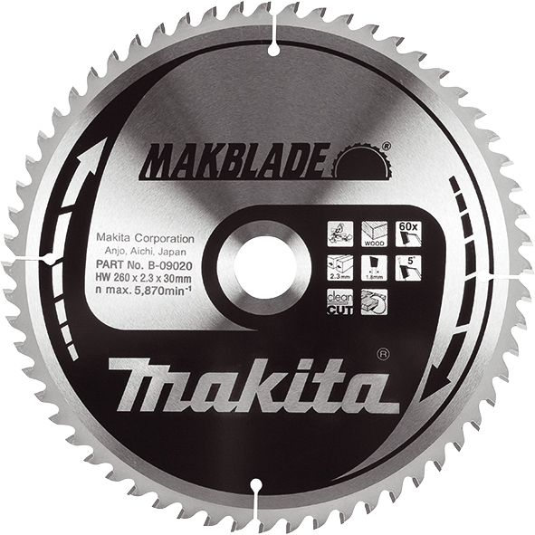 Пильный диск Makita MAKBlade 260мм 60 зубьев B-09020