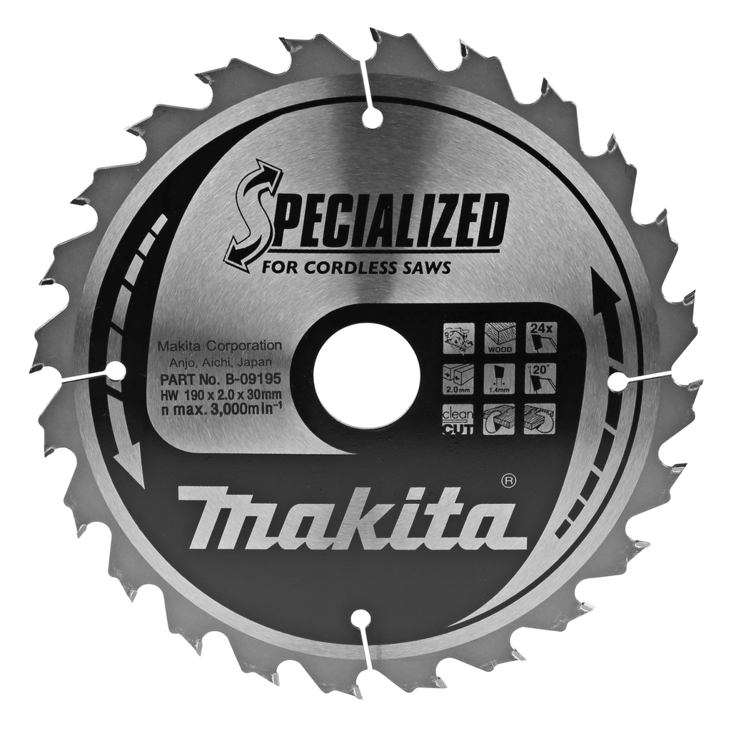 Пильный диск Makita для аккумуляторных пил SPECIALIZED 190х30 мм 24Т (B-09195)