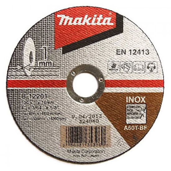 Отрезной диск по нержавейке плоский Makita 100 мм Makita (B-12201)