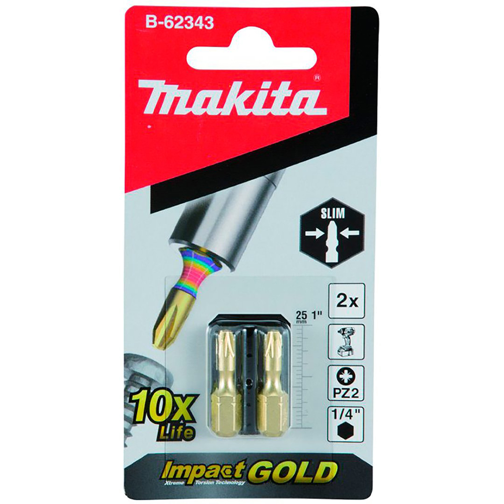 Торсіонна біта Impact Gold Super Slim PZ2 Makita (B-62343)