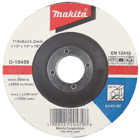 Шліфувальний диск по металу 180х6 24R Makita (D-18471)
