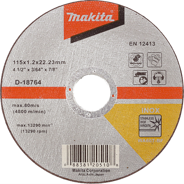Тонкий відрізний диск для нержавіючої сталі 115х1,2 60Т, плаский Makita (D-18764)
