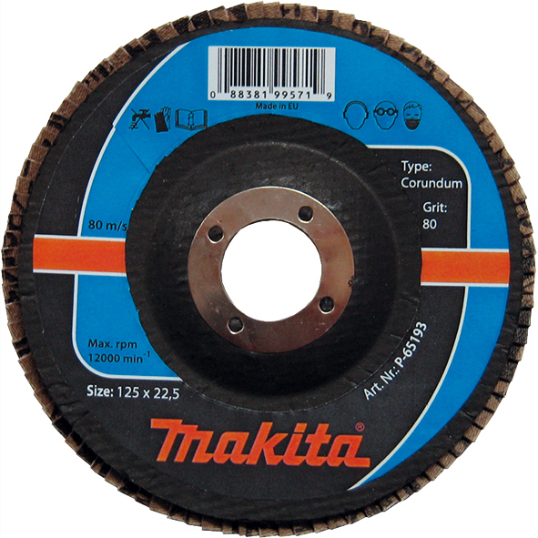 Пелюстковий диск для сталі корунд Makita 125 мм K40 (P-65171)