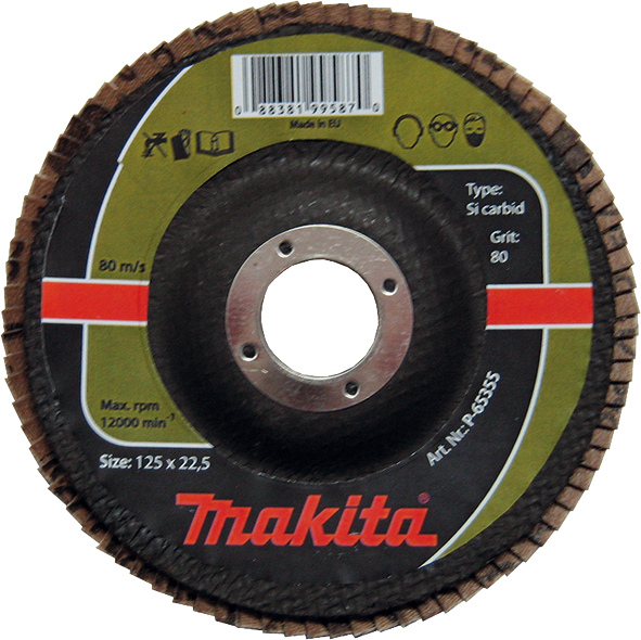 Пелюстковий шліфувальний диск 180х22,23 К80, карбід кремнію Makita (P-65436)
