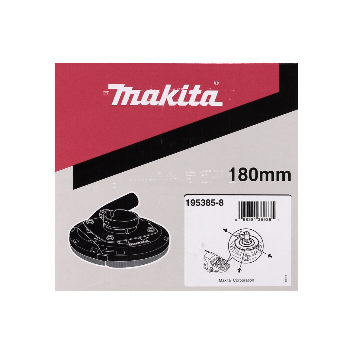 Захисний кожух для пиловловлювача Makita для кутових шліфувальних машин 180/230 мм (195385-8)