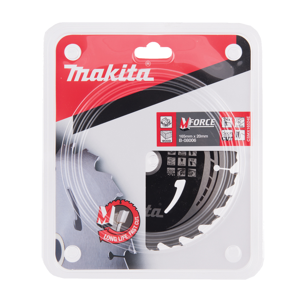 Пиляльний диск Makita MForce: дерево 165 мм 24 зуба (B-08006) Пиляльний диск Makita MForce: дерево 165 мм 24 зуба (B-08006)