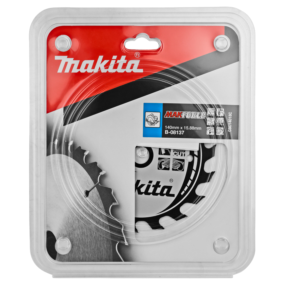 Пиляльний диск Makita MAKForce: дерево 140 мм 18 зубів (B-08137) Пиляльний диск Makita MAKForce: дерево 140 мм 18 зубів (B-08137)