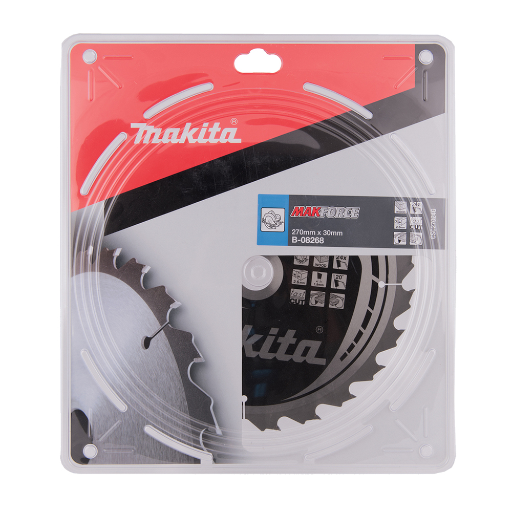 Пиляльний диск Makita MAKForce: дерево 270 мм 24 зуба (B-08268) Пиляльний диск Makita MAKForce: дерево 270 мм 24 зуба (B-08268)