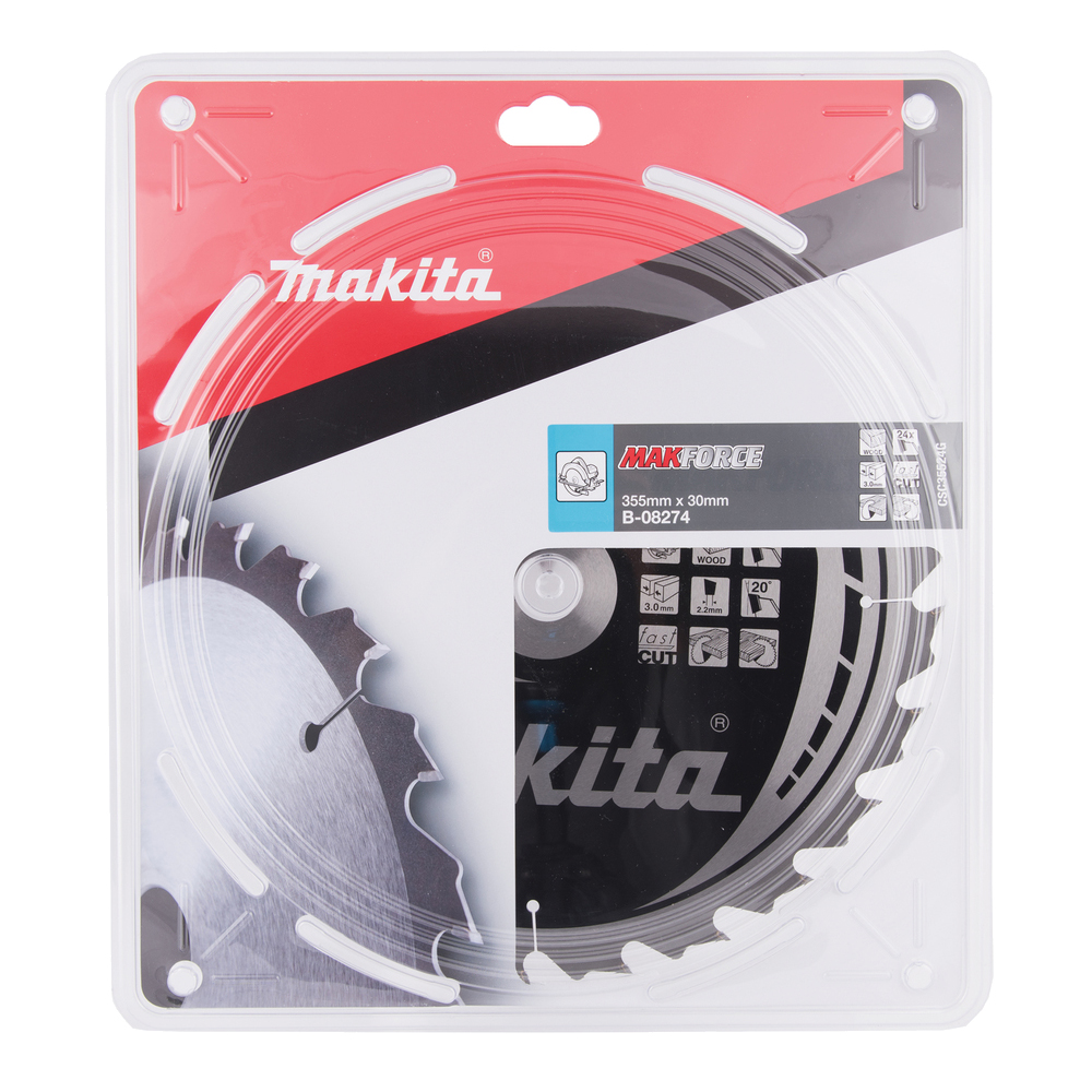 Пиляльний диск Makita MAKForce: дерево 355 мм 24 зуба (B-08274) Пиляльний диск Makita MAKForce: дерево 355 мм 24 зуба (B-08274)