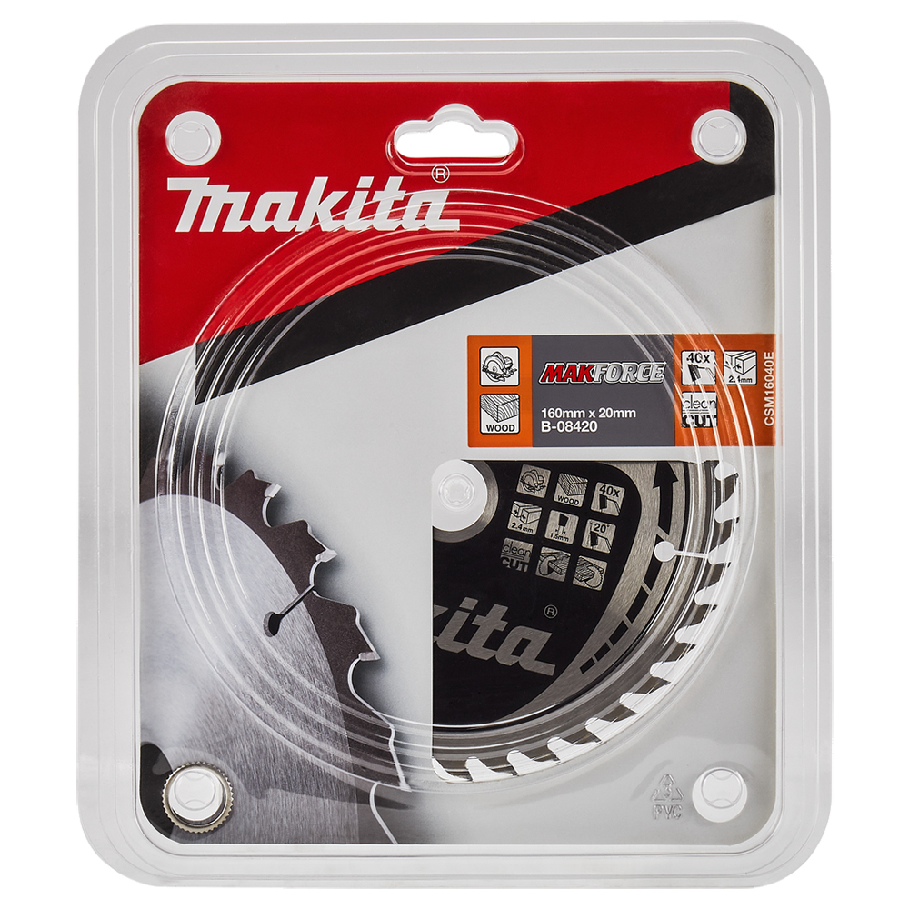 Пиляльний диск Makita MAKForce: дерево 160 мм 40 зубів (B-08420) Пиляльний диск Makita MAKForce: дерево 160 мм 40 зубів (B-08420)