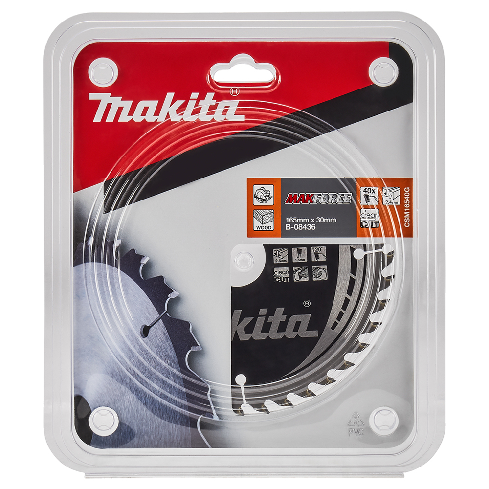 Пиляльний диск MAKForce: дерево 165x30 мм 40 зубів Makita (B-08436) Пиляльний диск MAKForce: дерево 165x30 мм 40 зубів Makita (B-08436)