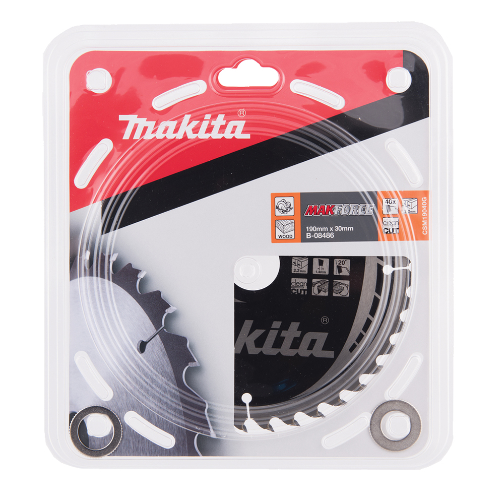 Пиляльний диск MAKForce: дерево 190x30 мм 40 зубів Makita (B-08486) Пиляльний диск MAKForce: дерево 190x30 мм 40 зубів Makita (B-08486)