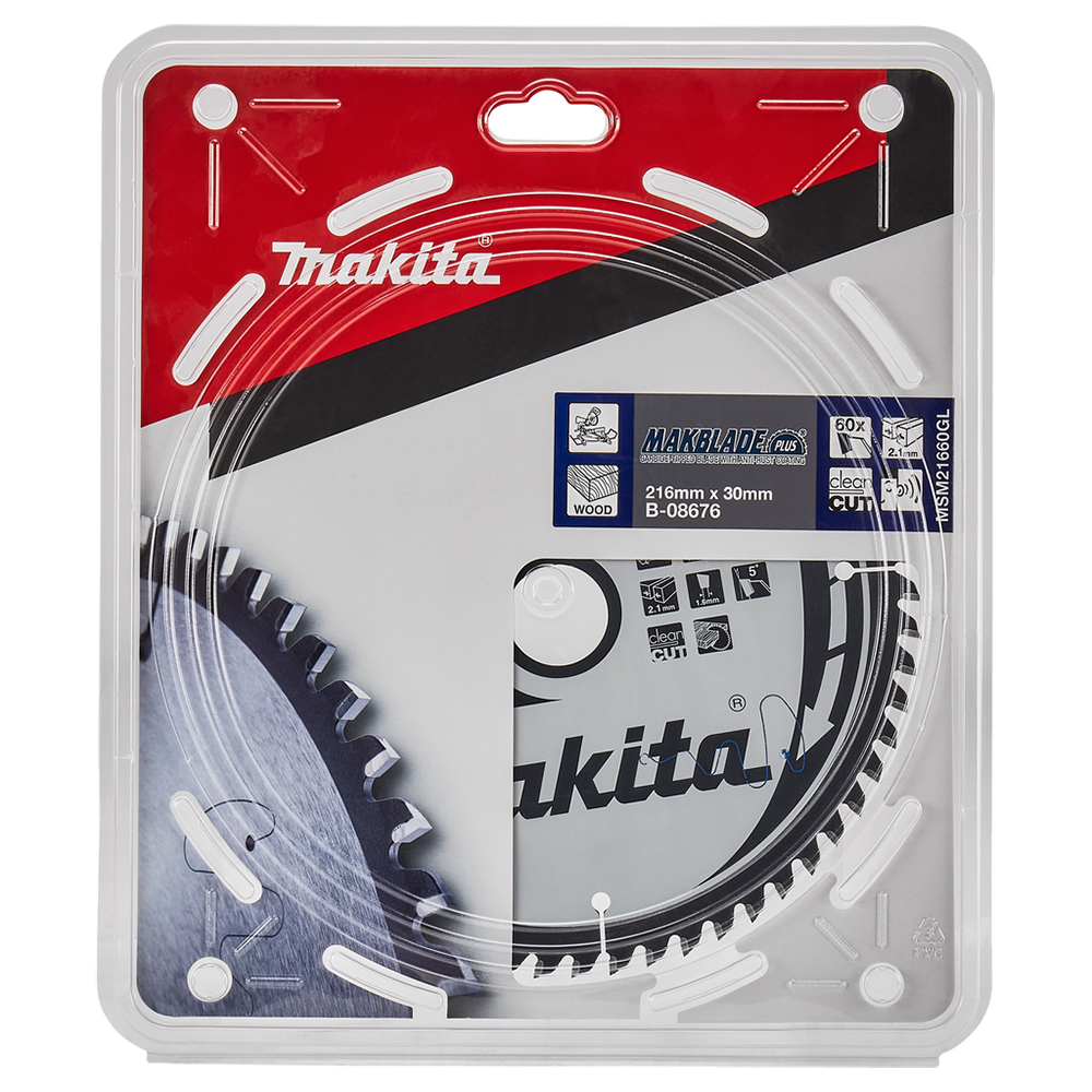Пиляльний диск Makita MAKBlade Plus: дерево 216 мм 60 зубів (B-08676) Пиляльний диск Makita MAKBlade Plus: дерево 216 мм 60 зубів (B-08676)