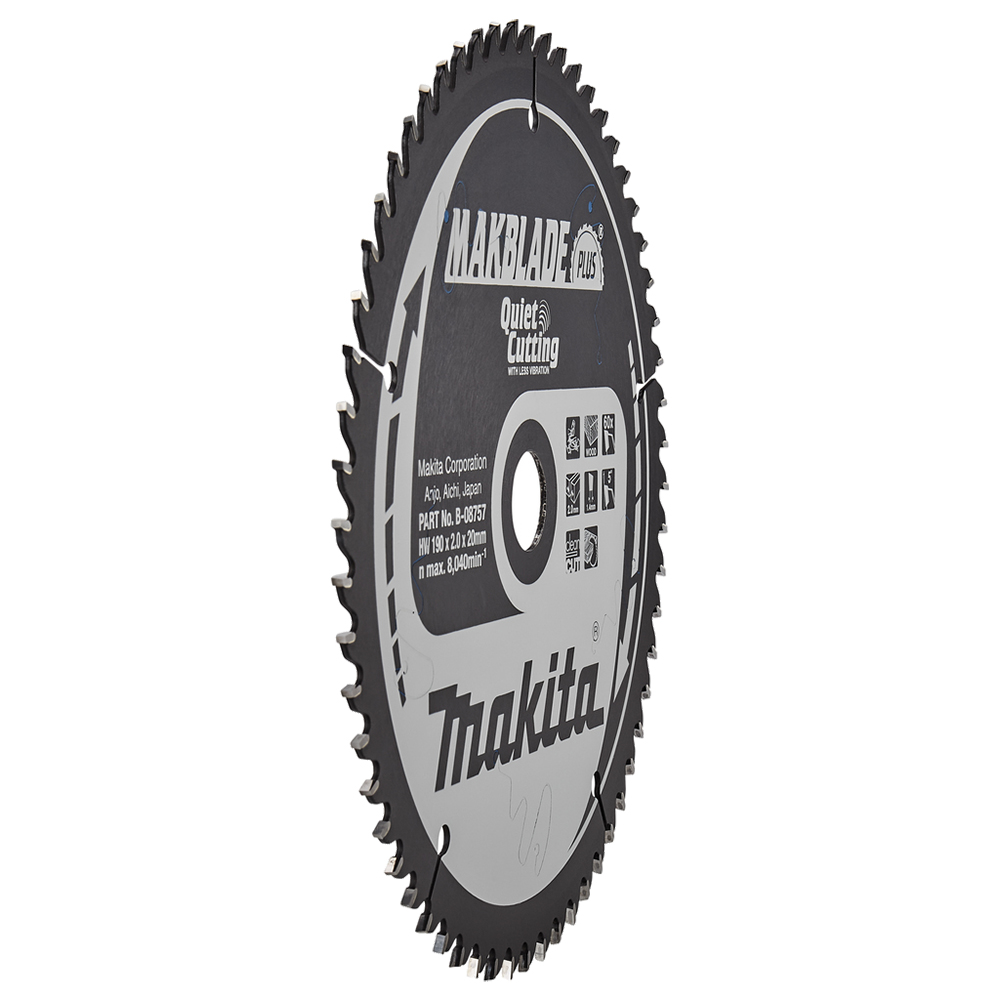 Пиляльний диск Makita Makblade-Plus: дерево 190 мм 60 зубів (B-08757) Пиляльний диск Makita Makblade-Plus: дерево 190 мм 60 зубів (B-08757)