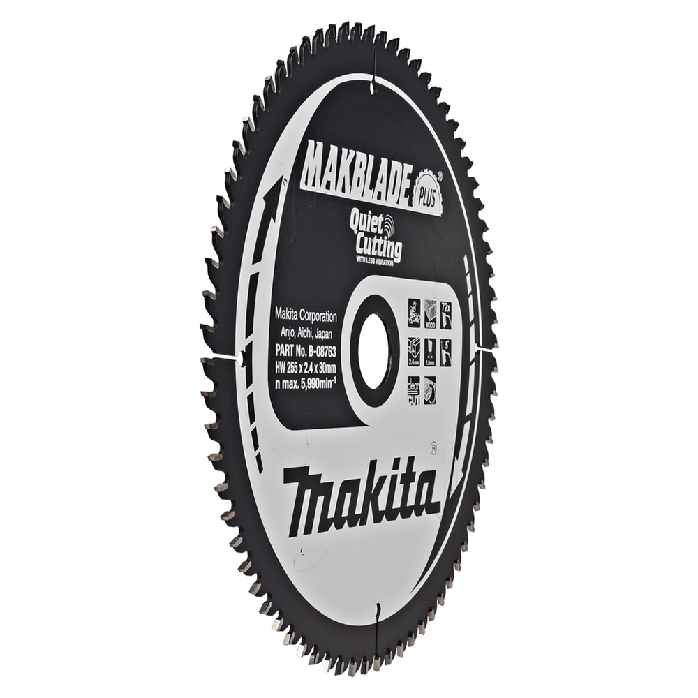 Пиляльний диск Makita MAKBlade Plus: дерево 255 мм 72 зуба (B-08763) Пиляльний диск Makita MAKBlade Plus: дерево 255 мм 72 зуба (B-08763)