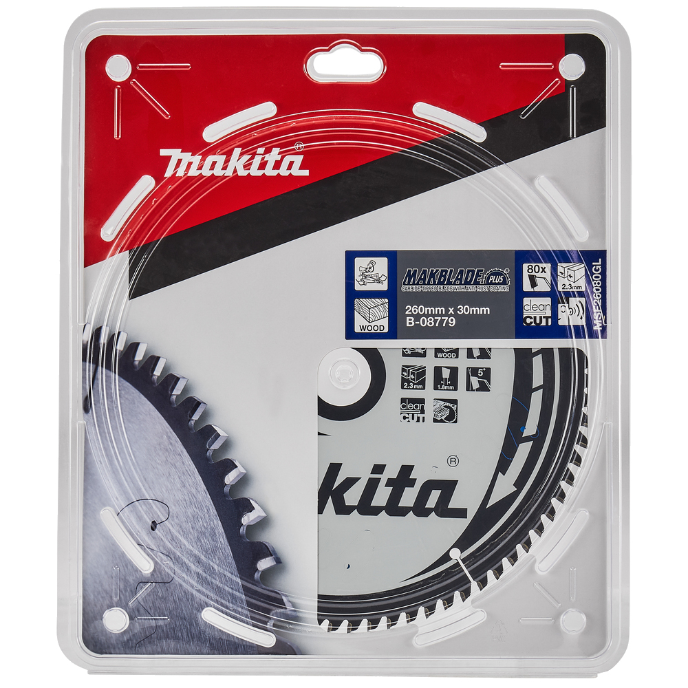 Пиляльний диск Makita MAKBlade Plus: дерево 260 мм 80 зубів (B-08779) Пиляльний диск Makita MAKBlade Plus: дерево 260 мм 80 зубів (B-08779)