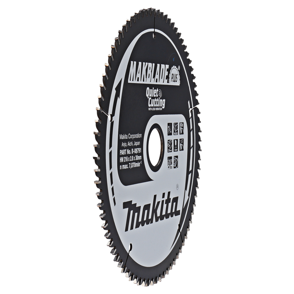 Пиляльний диск Makita MAKBlade Plus: дерево 216 мм 80 зубів (B-08791) Пиляльний диск Makita MAKBlade Plus: дерево 216 мм 80 зубів (B-08791)
