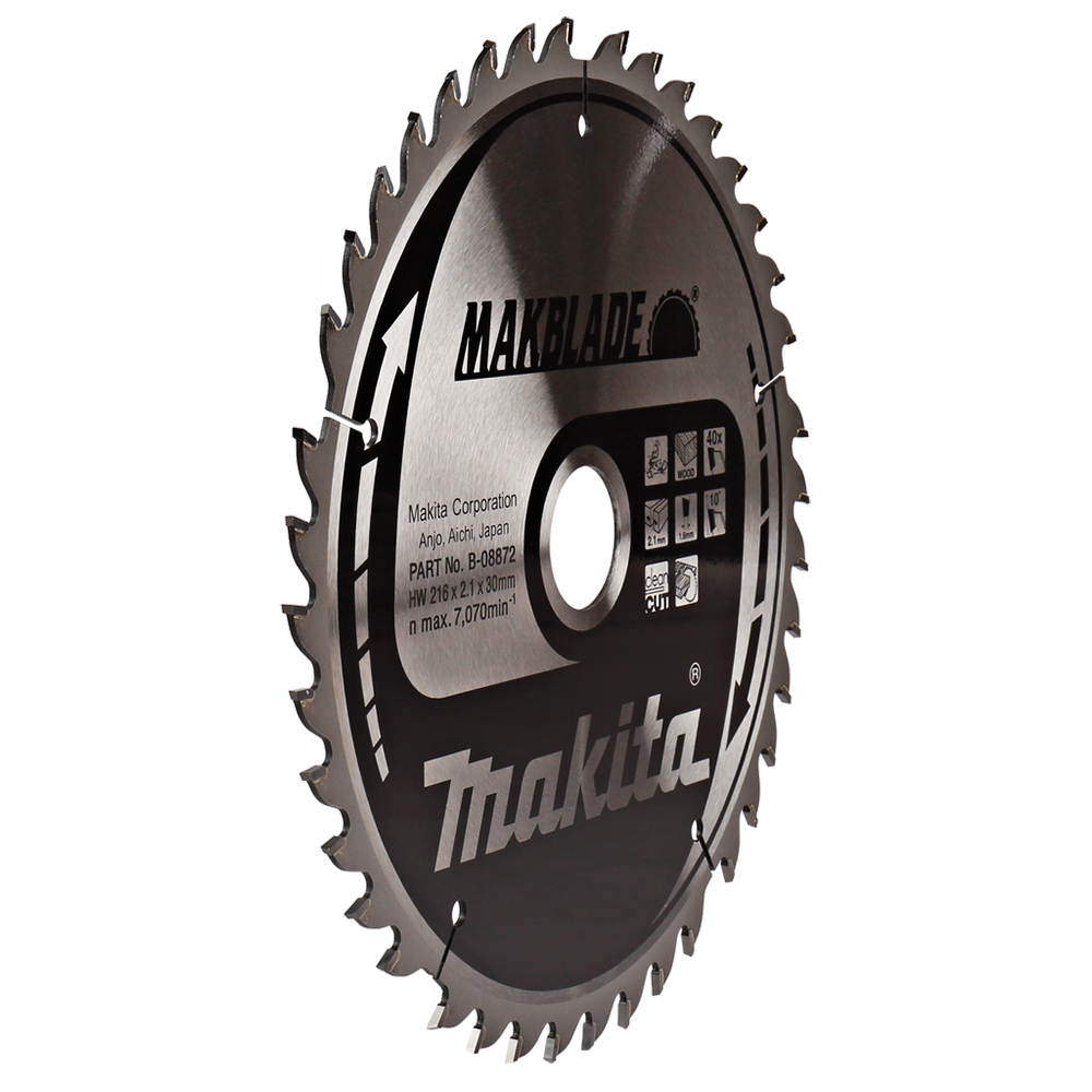 Пиляльний диск Makita MAKBlade: дерево 216x30 40T (B-08872) Пиляльний диск Makita MAKBlade: дерево 216x30 40T (B-08872)