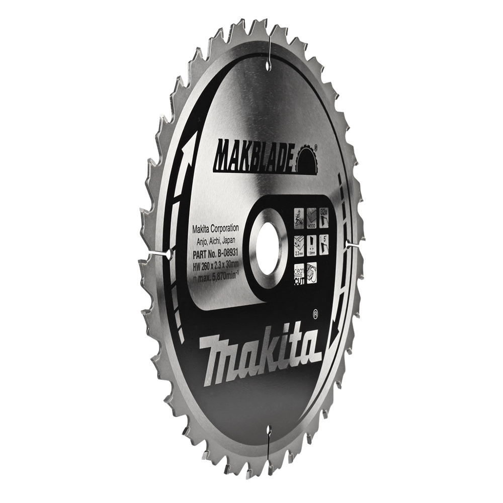 Пиляльний диск Makita MAKBlade: дерево 260 мм 32 зуба (B-08931) Пиляльний диск Makita MAKBlade: дерево 260 мм 32 зуба (B-08931)