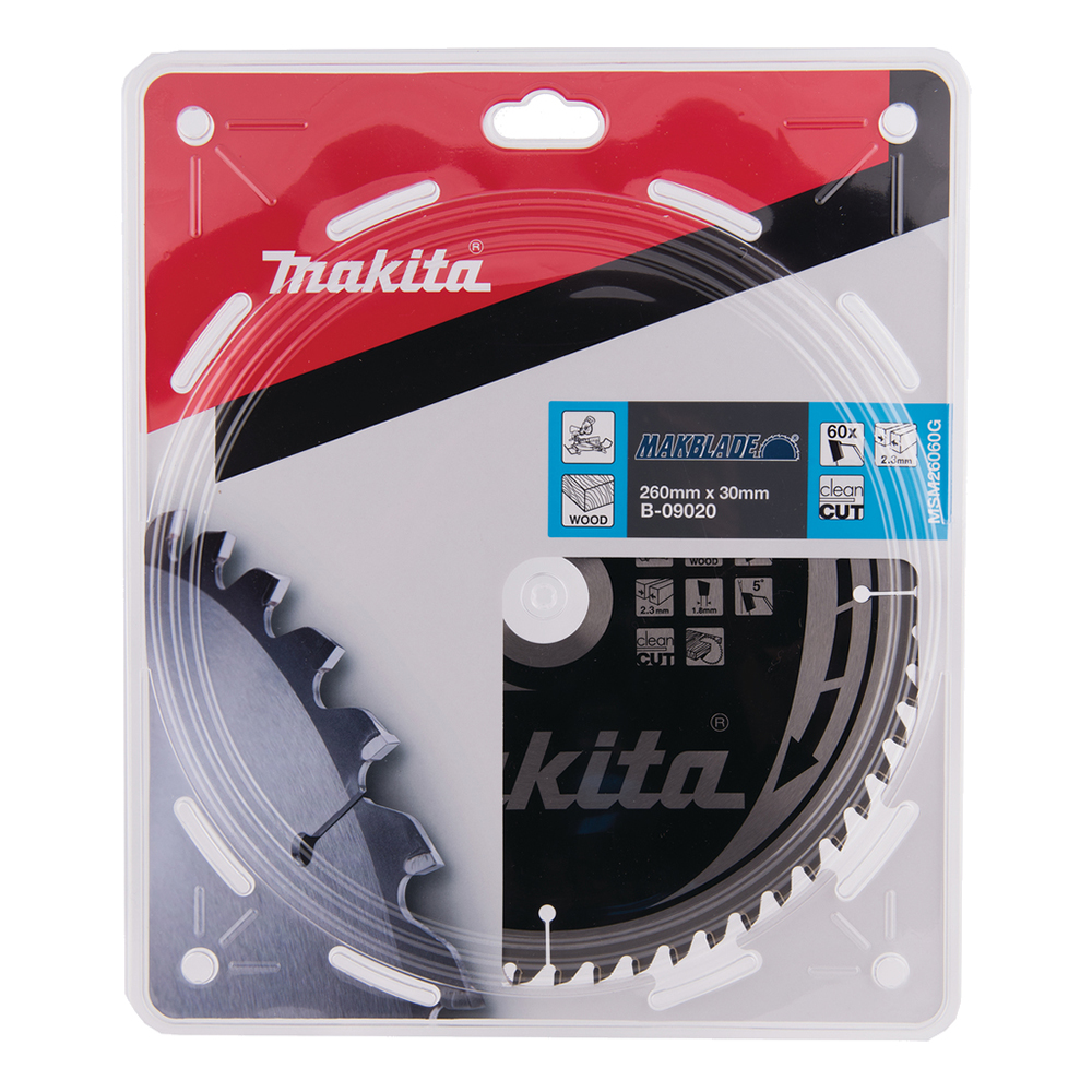 Пиляльний диск Makita MAKBlade: дерево 260мм 60 зубів (B-09020) Пиляльний диск Makita MAKBlade: дерево 260мм 60 зубів (B-09020)