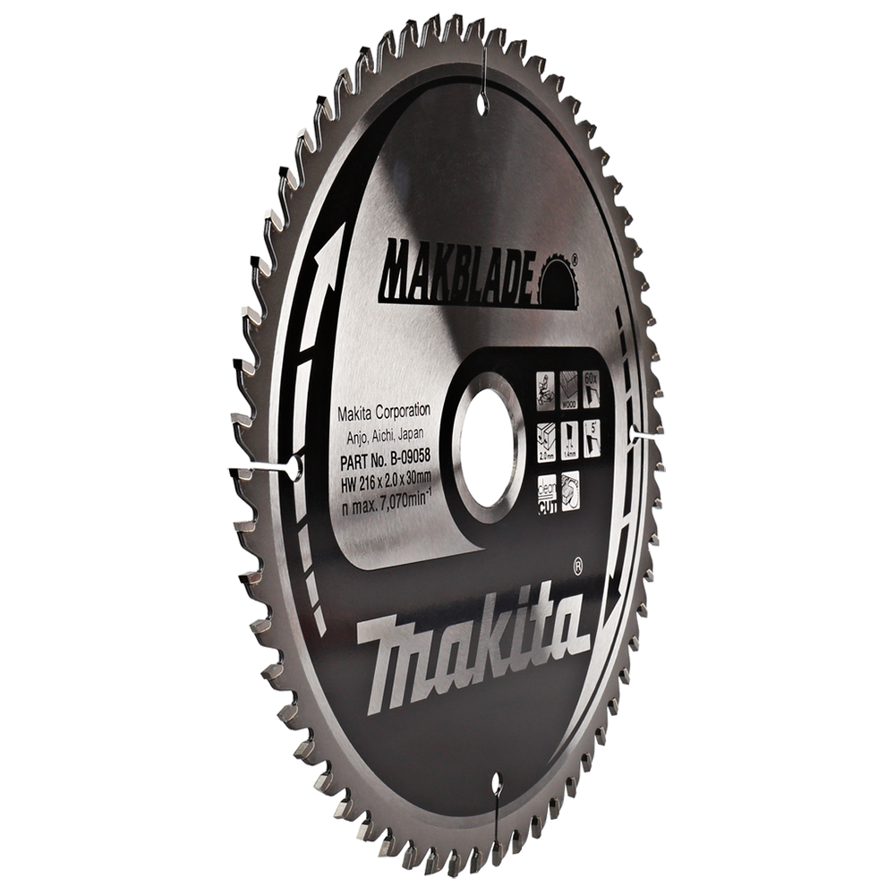 Пиляльний диск Makita MAKBlade: дерево 216x30 60T (B-09058) Пиляльний диск Makita MAKBlade: дерево 216x30 60T (B-09058)