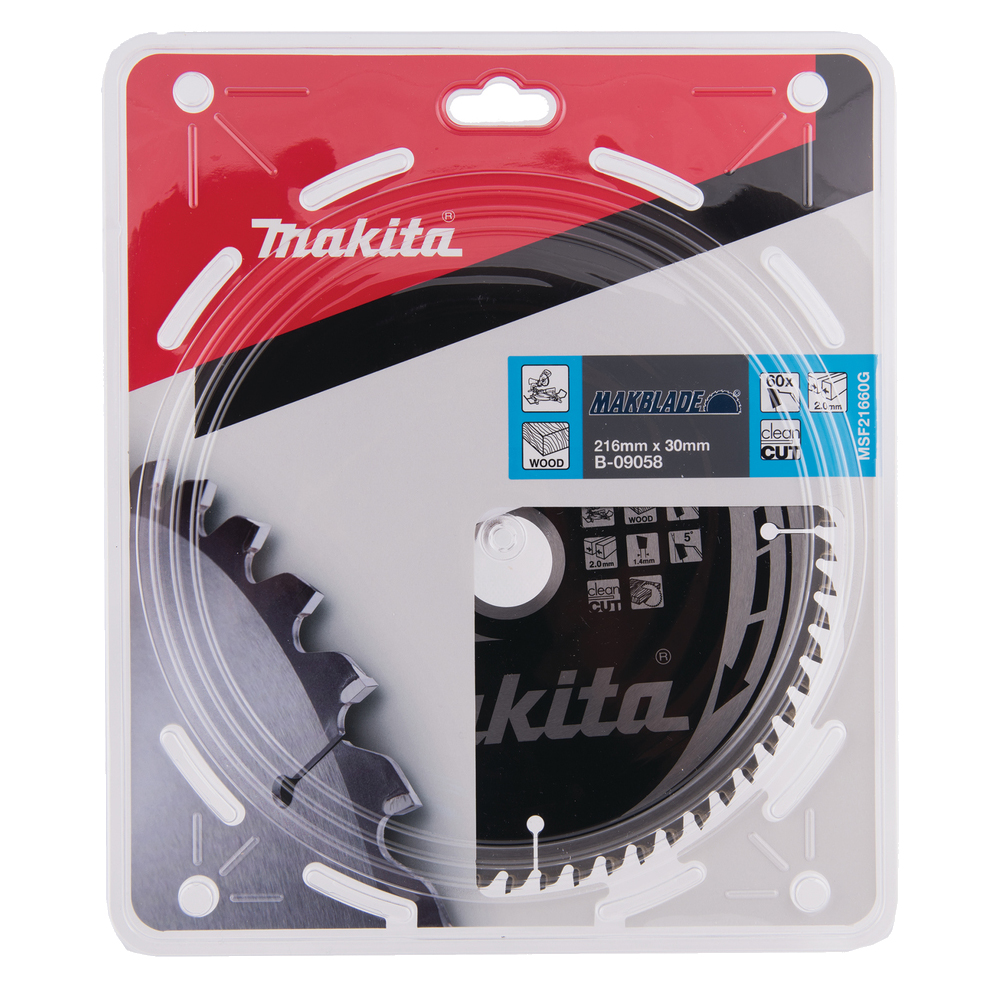 Пиляльний диск Makita MAKBlade: дерево 216x30 60T (B-09058) Пиляльний диск Makita MAKBlade: дерево 216x30 60T (B-09058)