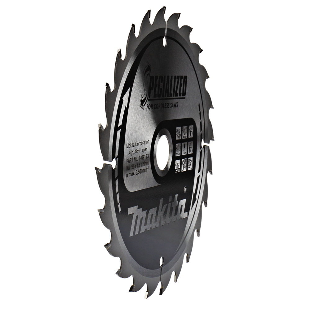 Пиляльний диск Makita SPECIALIZED: дерево 165х20 мм 24 зуба (B-09173) Пиляльний диск Makita SPECIALIZED: дерево 165х20 мм 24 зуба (B-09173)
