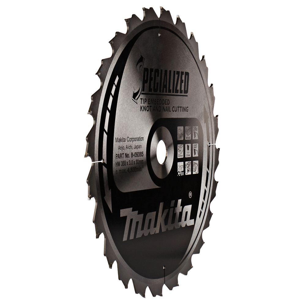 Пиляльний диск SPECIALIZED: дерево з цвяхами 355x30 мм 24T Makita (B-09385)