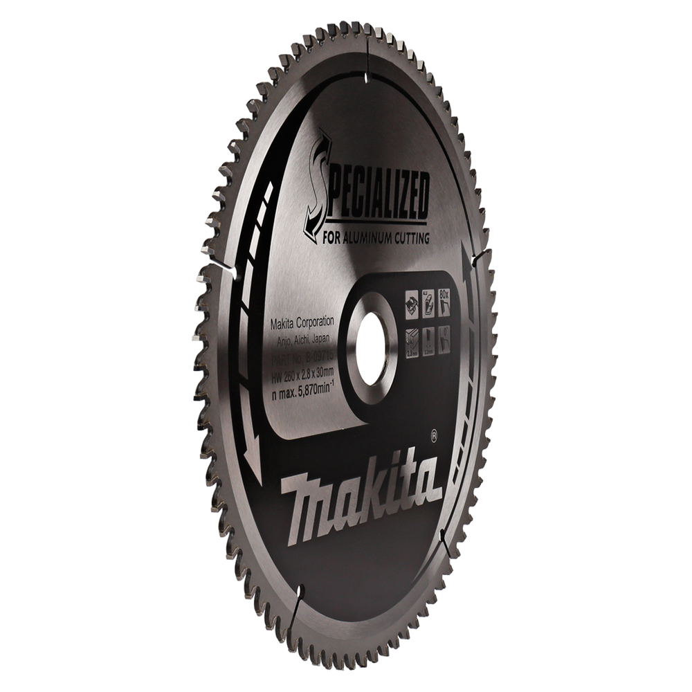 Пиляльний диск SPECIALIZED: алюміній, ламінат, пластик 260х30 мм 80Т Makita (B-09715) Пиляльний диск SPECIALIZED: алюміній, ламінат, пластик 260х30 мм 80Т Makita (B-09715)