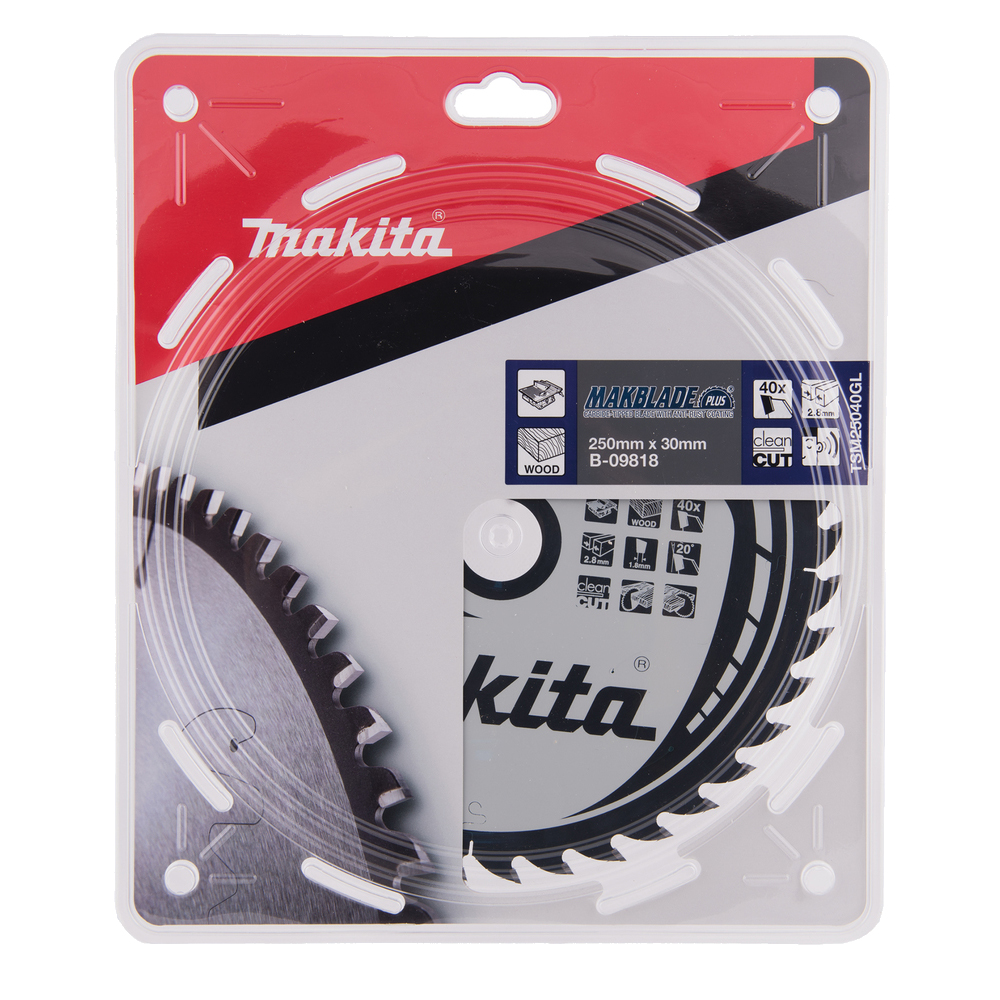 Пиляльний диск Makita MAKBlade Plus: дерево 250 мм 40 зубів (B-09818) Пиляльний диск Makita MAKBlade Plus: дерево 250 мм 40 зубів (B-09818)