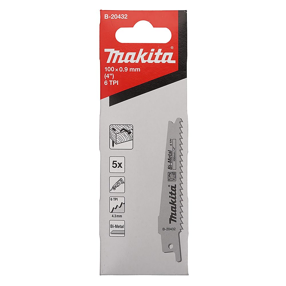 Пиляльні полотна для шабельних пил Bi-Metal: дерево з цвяхами Makita (B-20432) Пиляльні полотна для шабельних пил Bi-Metal: дерево з цвяхами Makita (B-20432)