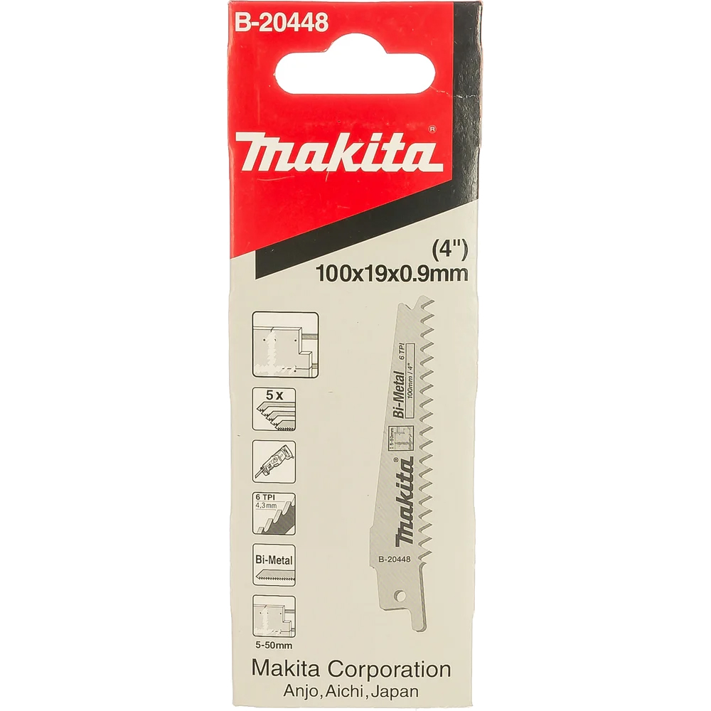 Пиляльні полотна для шабельних пил Bi-Metal: гіпсокартон Makita (B-20448) Пиляльні полотна для шабельних пил Bi-Metal: гіпсокартон Makita (B-20448)