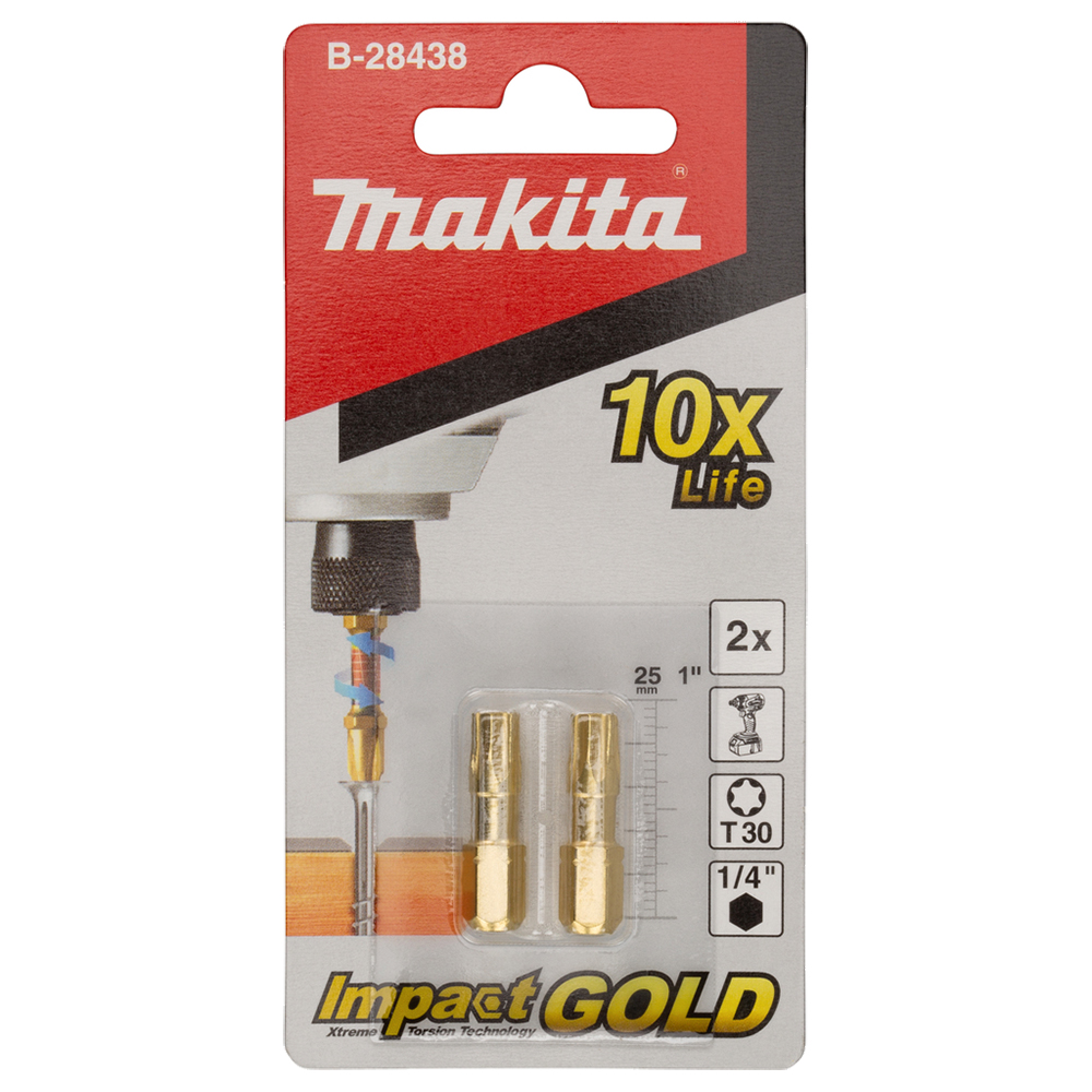 Торсіонна біта Torx T30 Impact GOLD Makita 2 шт (B-28438)