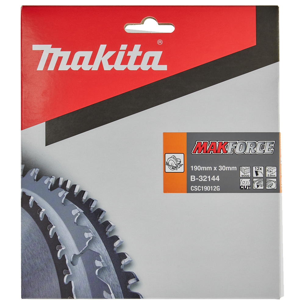 Пиляльний диск Makita MAKForce: дерево 190 мм 12 зубів (B-32144) Пиляльний диск Makita MAKForce: дерево 190 мм 12 зубів (B-32144)