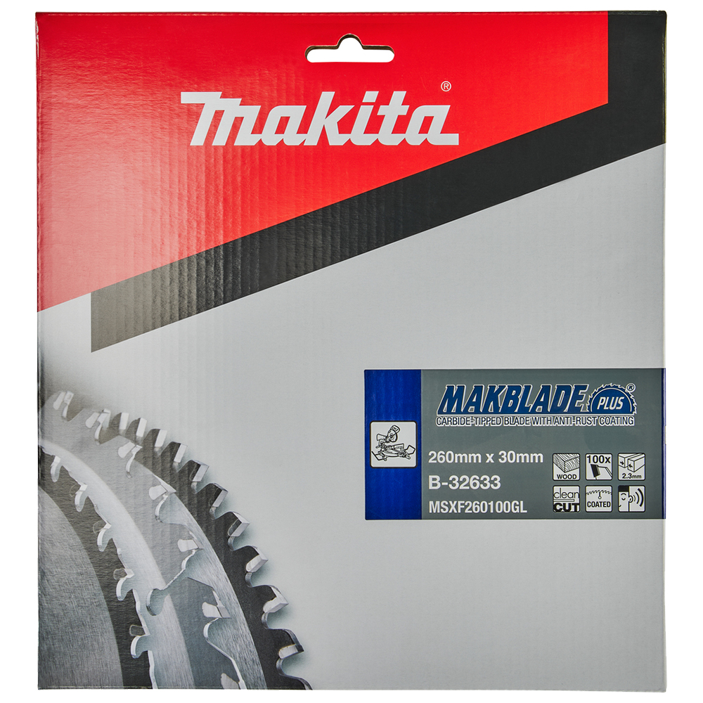 Пиляльний диск по деревині MAKBlade PLUS 260x30 мм 100T Makita (B-32633) Пиляльний диск по деревині MAKBlade PLUS 260x30 мм 100T Makita (B-32633)