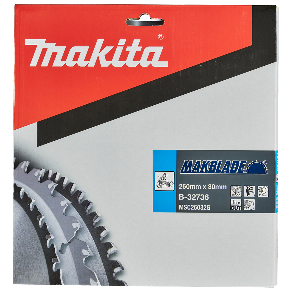 Пиляльний диск Makita MAKBlade: дерево 260 мм 32 зуба (B-32736) Пиляльний диск Makita MAKBlade: дерево 260 мм 32 зуба (B-32736)
