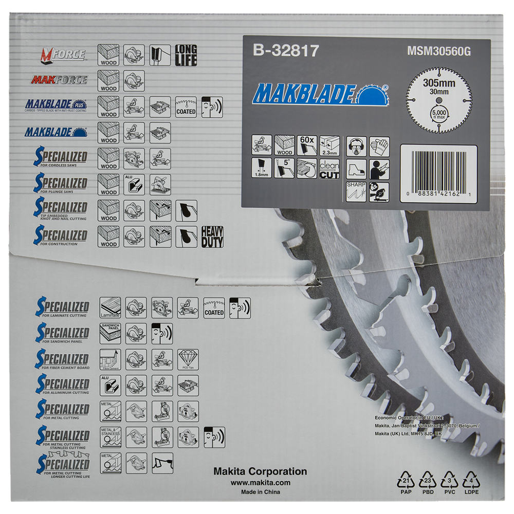 Пиляльний диск Makita MAKBlade: дерево 305x30 60T (B-32817)