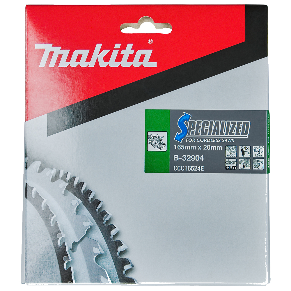 Пиляльний диск для акум.пил SPECIALIZED: дерево 165x20 мм 24T Makita (B-32904) Пиляльний диск для акум.пил SPECIALIZED: дерево 165x20 мм 24T Makita (B-32904)