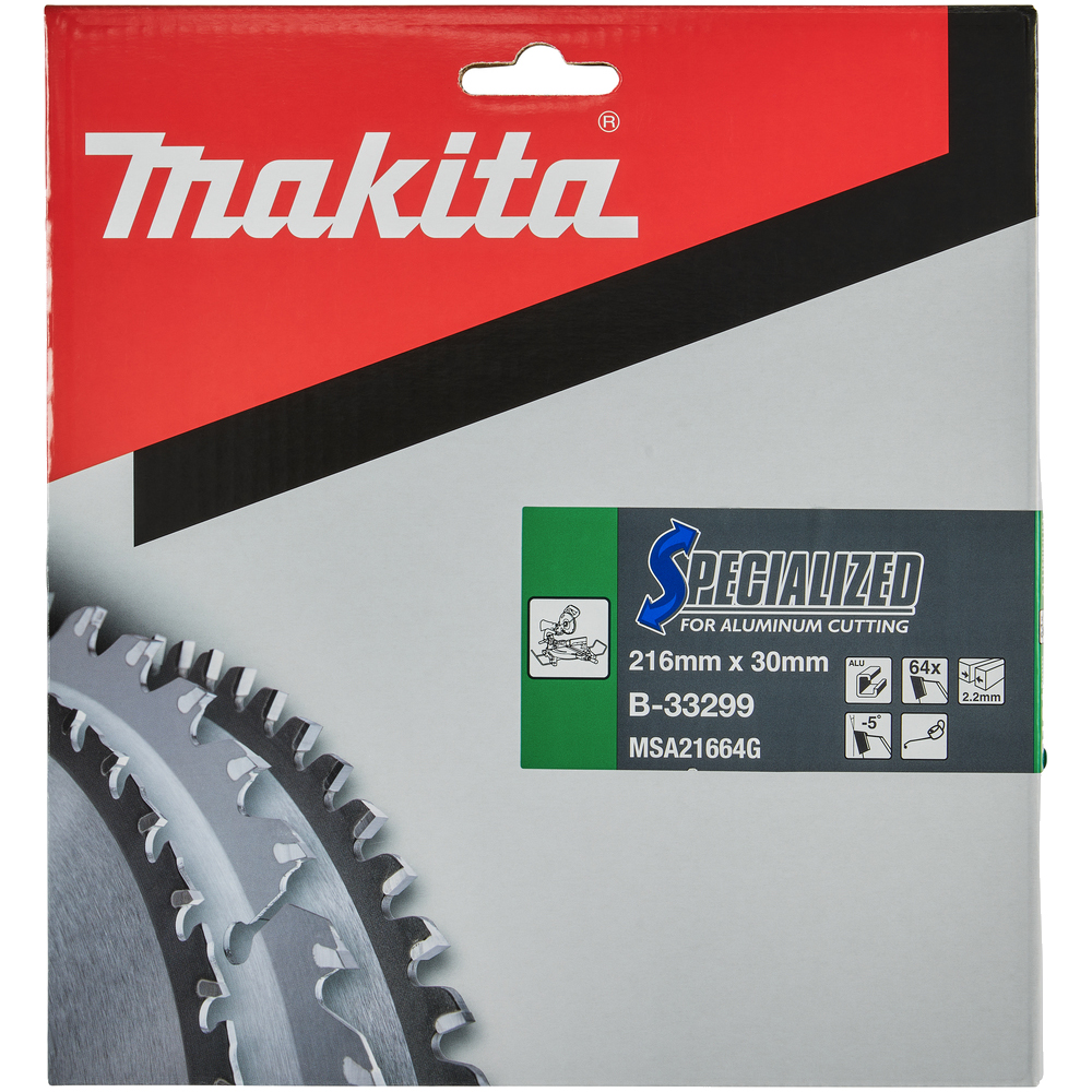 Пиляльний диск SPECIALIZED: алюміній, ламінат 216х30 мм 64Т Makita (B-33299) Пиляльний диск SPECIALIZED: алюміній, ламінат 216х30 мм 64Т Makita (B-33299)