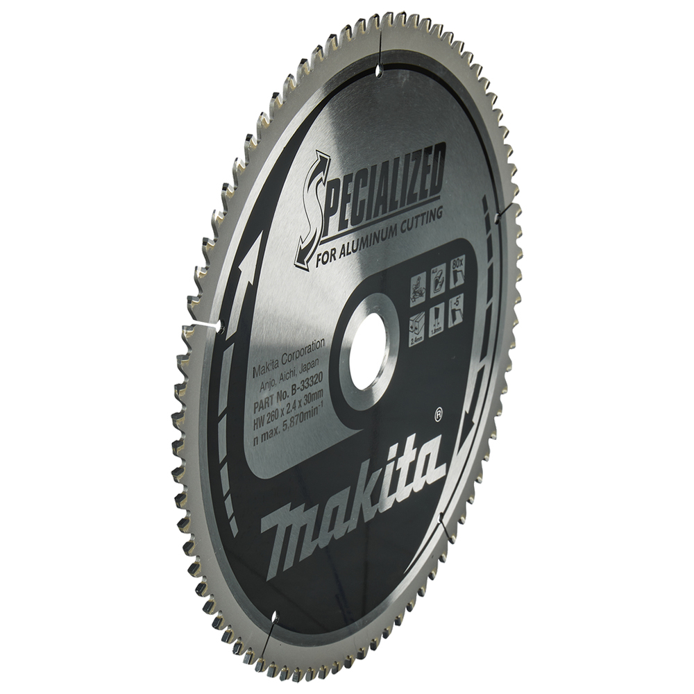 Пиляльний диск SPECIALIZED: алюміній, пластик, ламінат 260х30 мм 80Т Makita (B-33320) Пиляльний диск SPECIALIZED: алюміній, пластик, ламінат 260х30 мм 80Т Makita (B-33320)