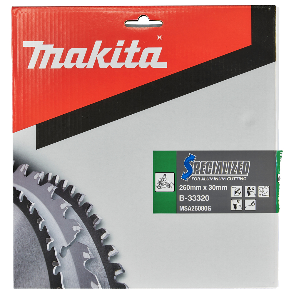 Пиляльний диск SPECIALIZED: алюміній, пластик, ламінат 260х30 мм 80Т Makita (B-33320) Пиляльний диск SPECIALIZED: алюміній, пластик, ламінат 260х30 мм 80Т Makita (B-33320)