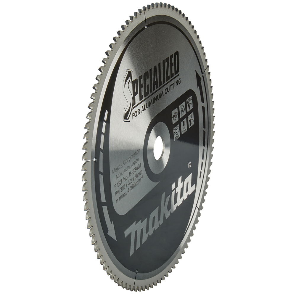 Пиляльний диск SPECIALIZED: алюміній, ламінат 350х30 мм 100 зубів Makita (B-33401) Пиляльний диск SPECIALIZED: алюміній, ламінат 350х30 мм 100 зубів Makita (B-33401)