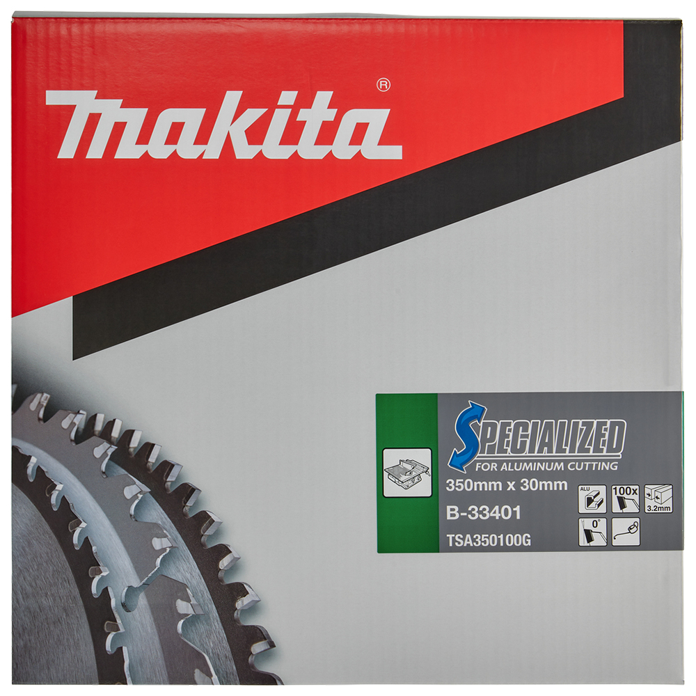 Пиляльний диск SPECIALIZED: алюміній, ламінат 350х30 мм 100 зубів Makita (B-33401) Пиляльний диск SPECIALIZED: алюміній, ламінат 350х30 мм 100 зубів Makita (B-33401)