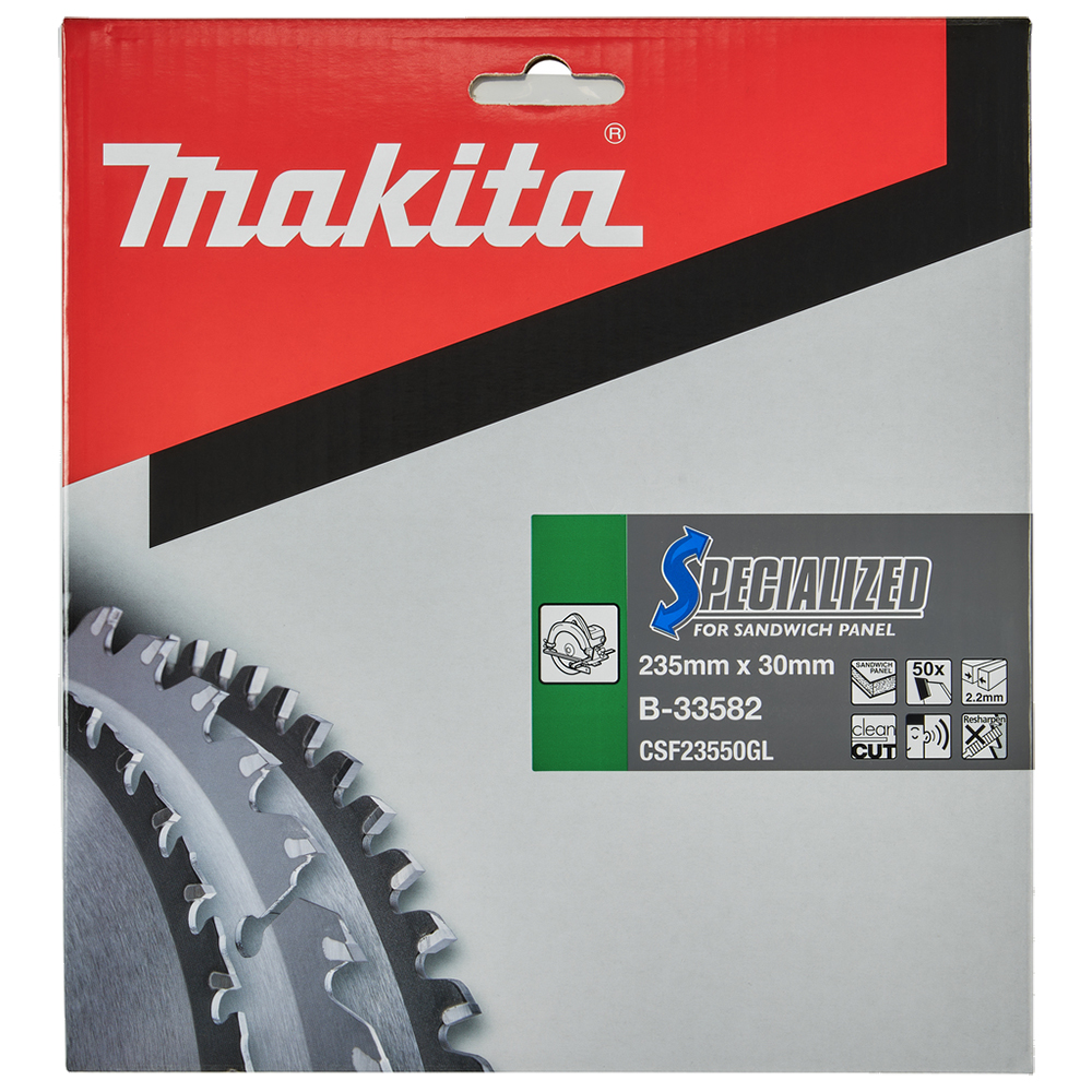 Пиляльний диск Makita SPECIALIZED: сендвіч-панель, сталь, поліуретан 235х30 мм 50Т (B-33582) Пиляльний диск Makita SPECIALIZED: сендвіч-панель, сталь, поліуретан 235х30 мм 50Т (B-33582)
