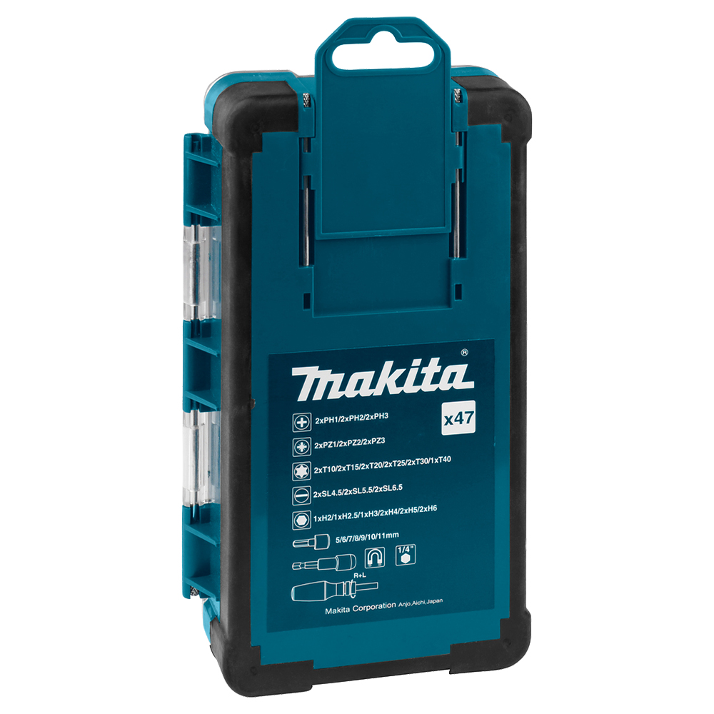 Викрутка та набір насадок 47 предметів Makita (B-36170) Викрутка та набір насадок 47 предметів Makita (B-36170)